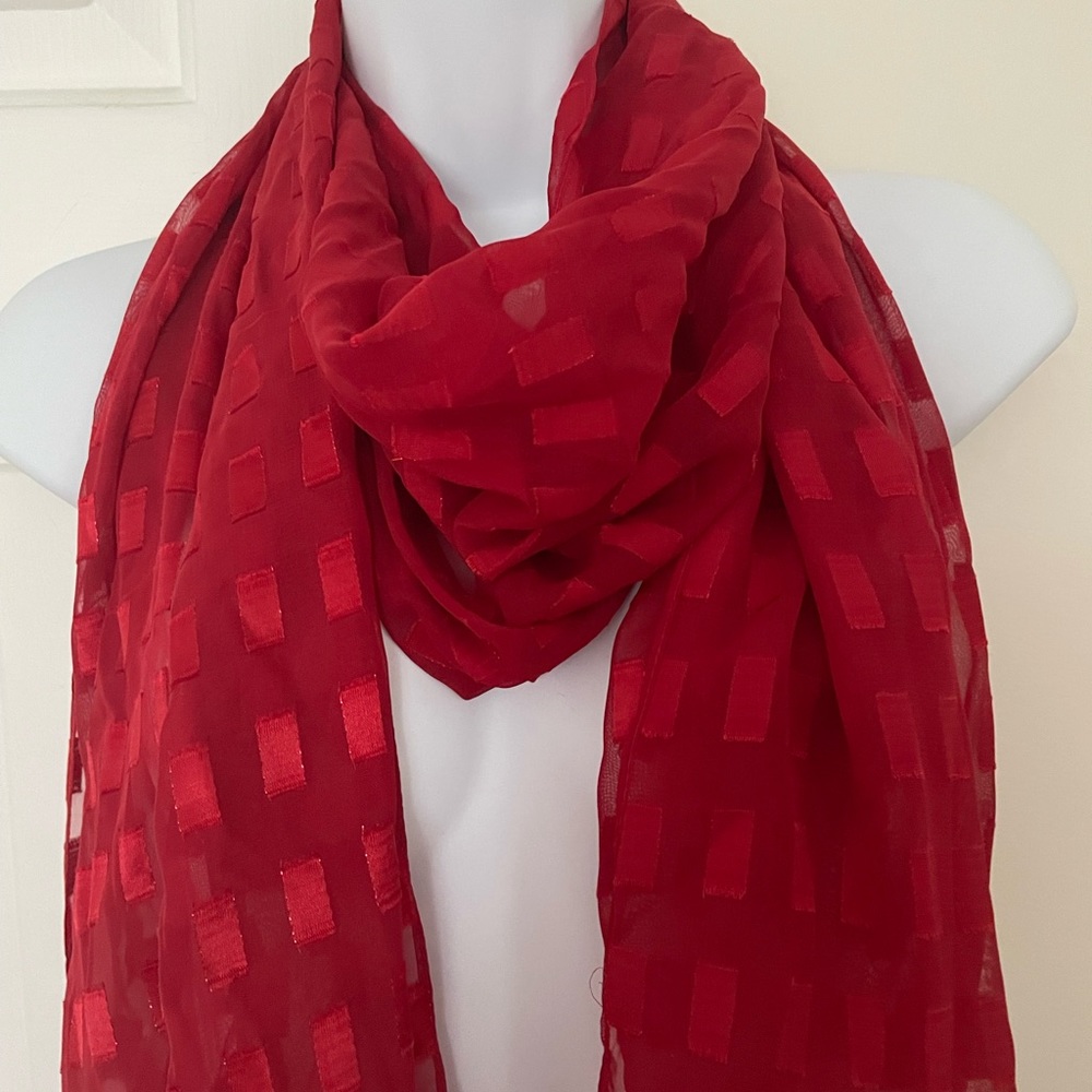 New Directions sheer red scarf